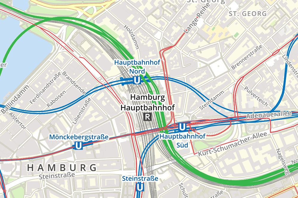 OSM Bright + Public Transport Zoom 15